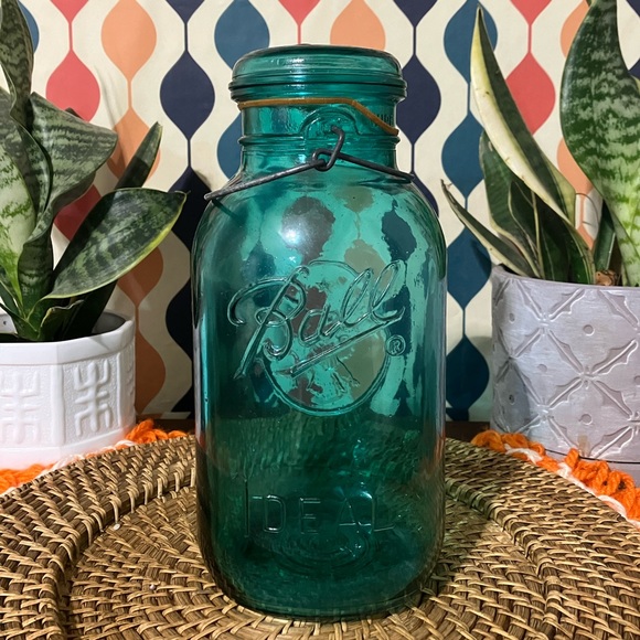 Vintage Blue Ball Ideal Bicentennial Reproduction Glass Jar/Canister - Picture 3 of 16